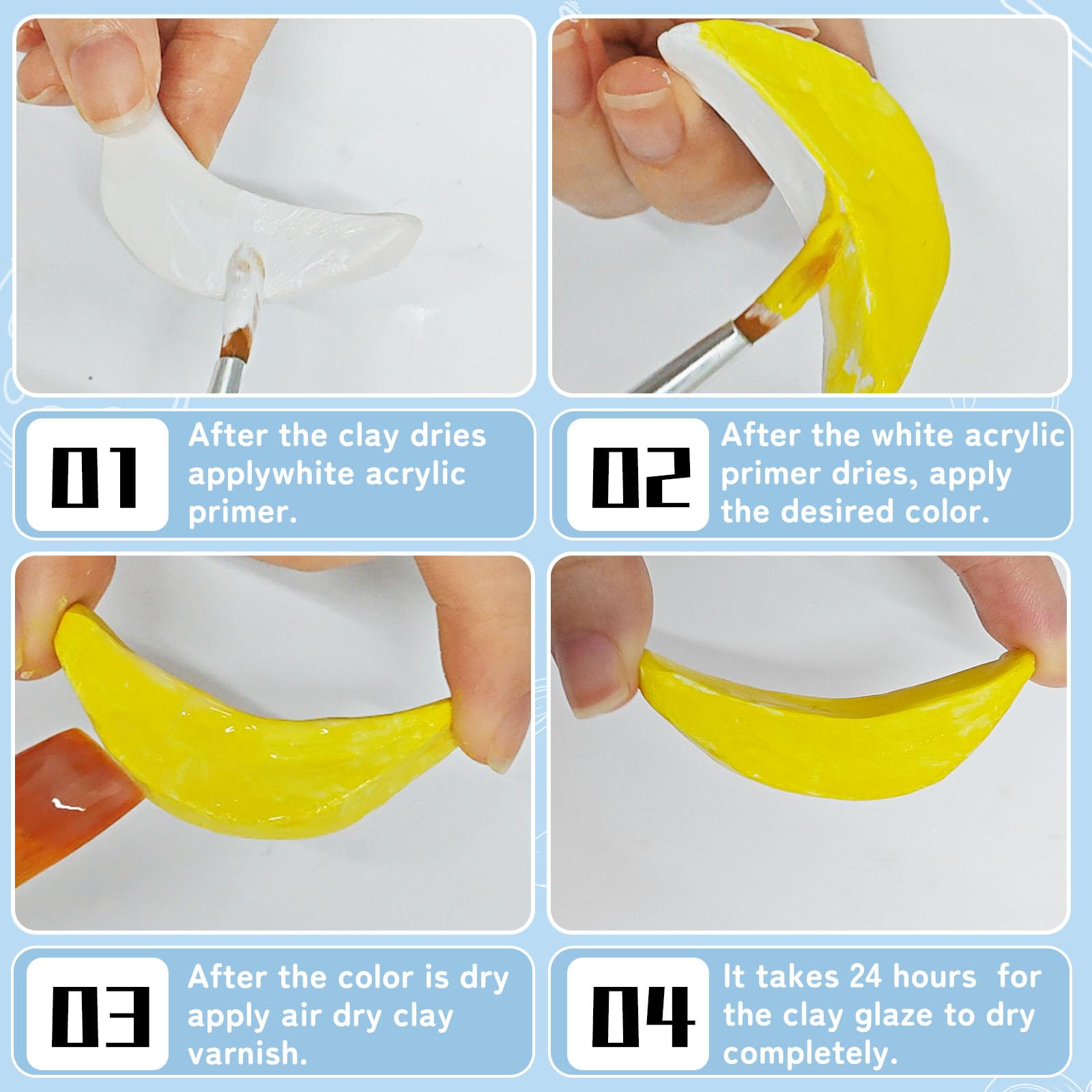 100ml Air Dry Clay Glaze, Air Dry Clay Varnish Can Not Only Used to Prevent Clay Cracking, Scratches, and Wear, Polymer Clay Glaze Can Also Having a Matte Glaze Effect (Matte)