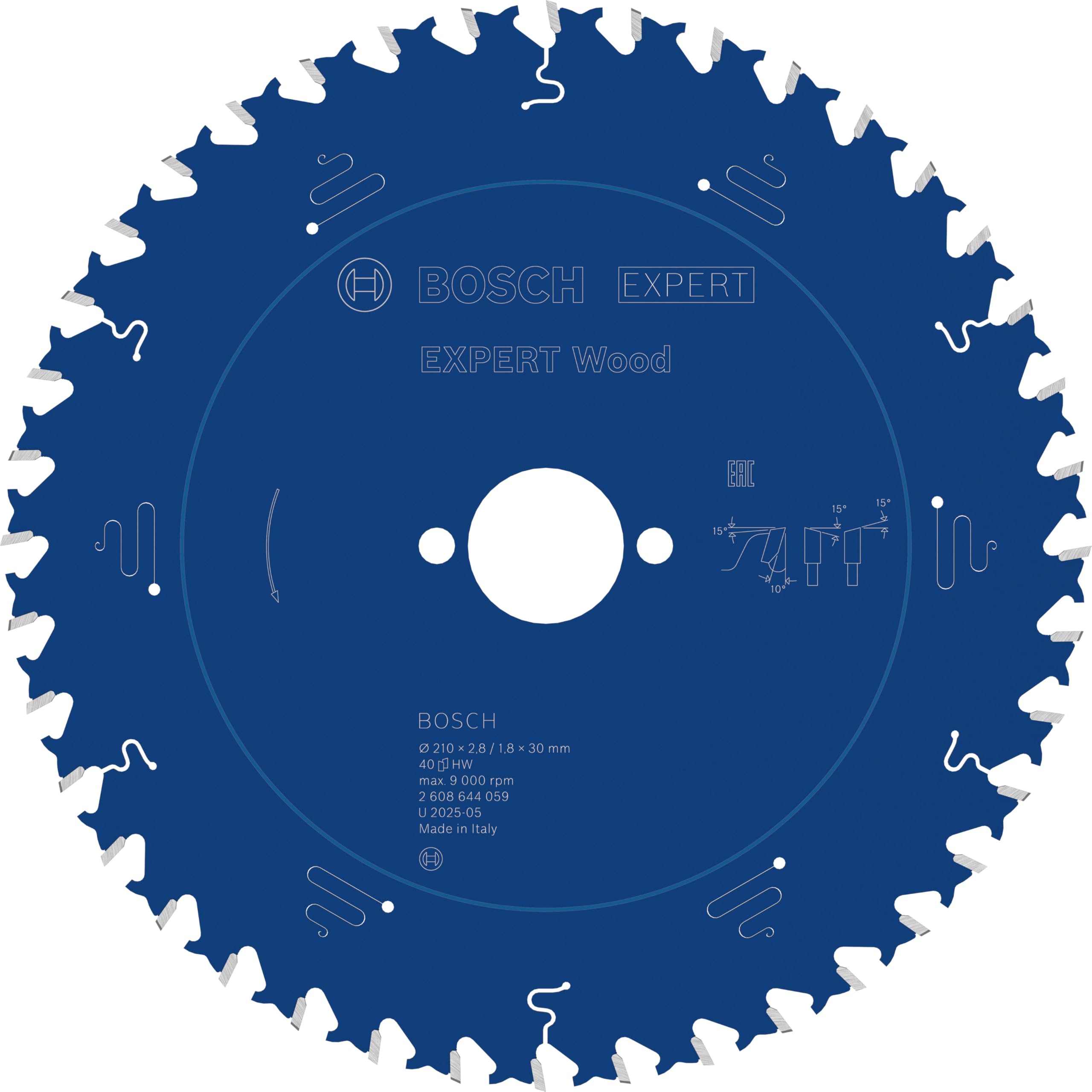 Bosch 1x EXPERT Wood Corded Circular Saw Blade for Handheld Circular Saw (for Softwood, Hardwood, Ø mm, Professional Accessory Hand-Held Corded Circular Saws)