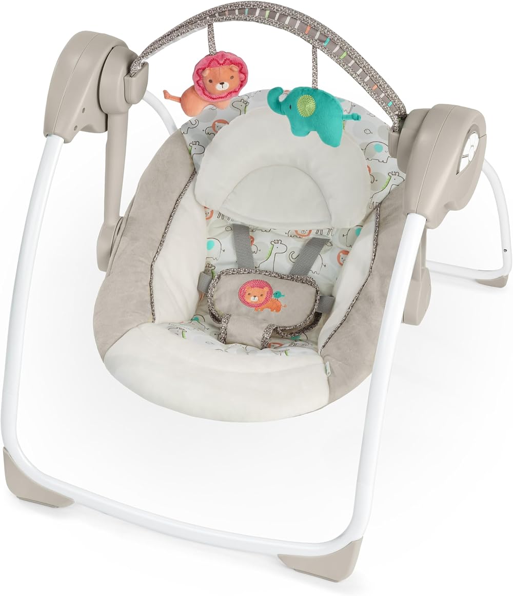 Ingenuity Soothe n Delight 6-Speed Portable Baby Swing with Music Toy Bar