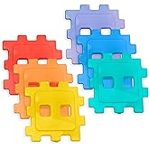 Cool Coolers by Fit & Fresh Kids Puzzle Shaped Lunch Box Ice Packs, Back to School Essential, Reusable Freeze Blocks for Insulated Bags and Cooler, Multicolored, 6PK