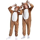 HSCTEK Kids Christmas Flannel Onesie with Hood Boys Girls