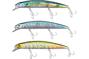 GULULUT Fishing Lures for Freshwater Saltwater, Minnow Jerkbait and Crankbait are Suitable for All Water Layers, Shining and Lifelike Fishing Baits to Improve Fishing Efficiency, Gift for Men