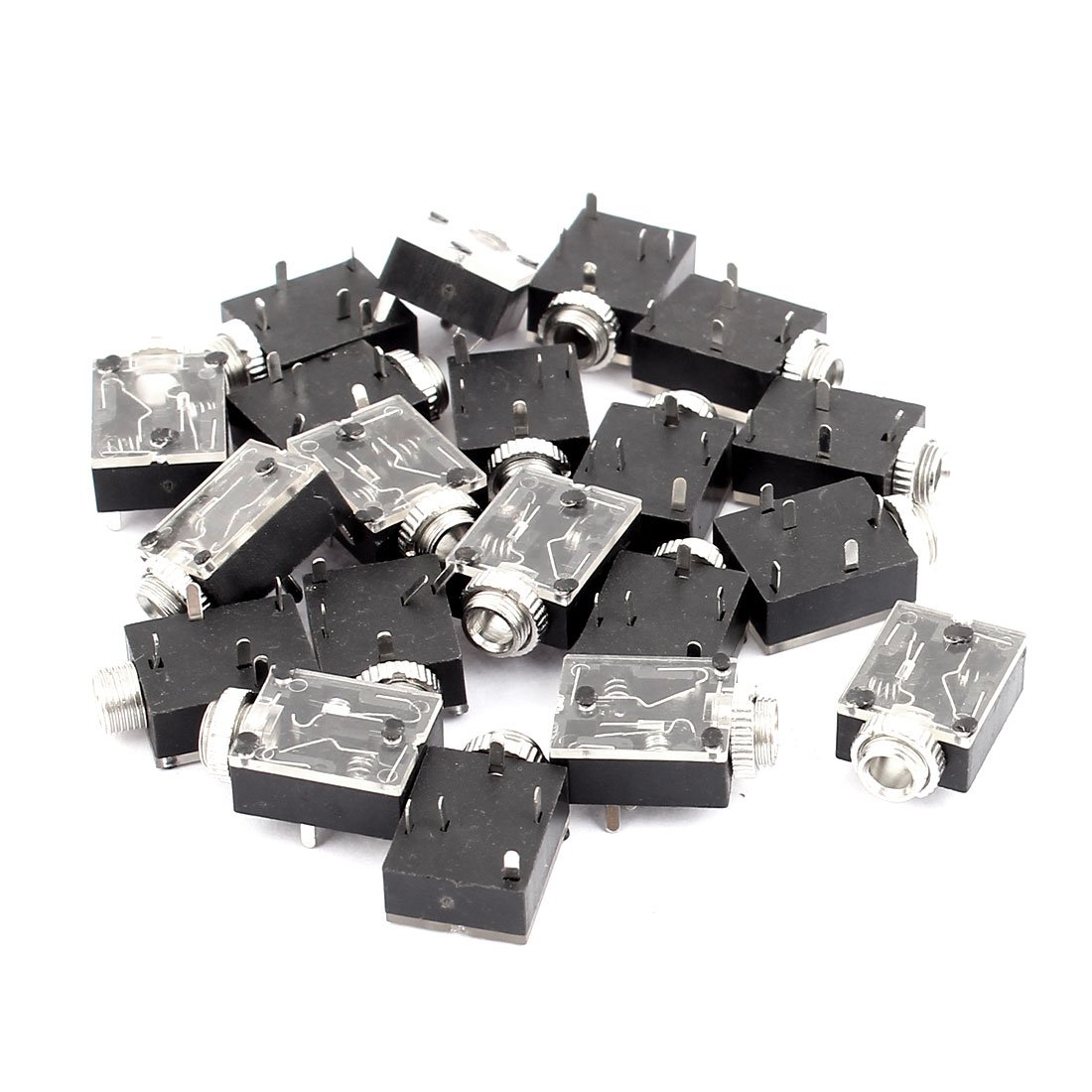 sourcingmap 20 Pcs PCB Panel Mount 5 Pin Female 3.5mm Earphone Audio Jack Socket
