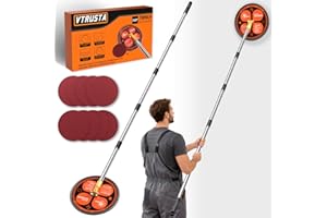 Pole Sander for Drywall, 78 inch Wall Sander for Painting Prep, 360° Drywall Pole Sander with Extension Pole, Manual Hand Dry