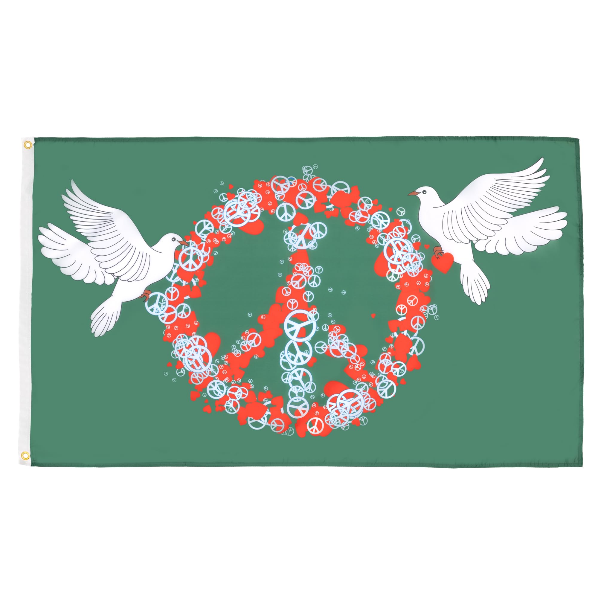 AZ FLAG - Peace And Love Dove Flag - 3x5 Ft - 100D Polyester Peaceful Banner with Two Metal Grommets - Fade Resistant - Vivid Colors - 3' x 5' Feet - 150x90 Cm