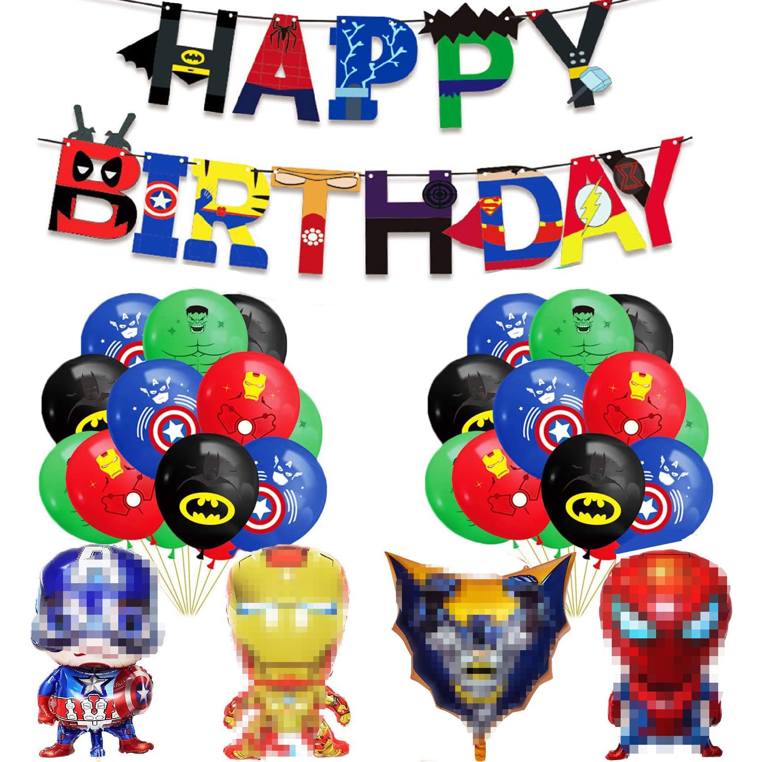 Birthday Party Decorations Happy Birthday Banner Foil Balloons for Themed Party Decor Supplies