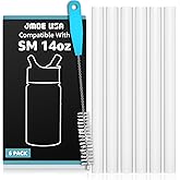 Jmoe USA Straws for Simple Modern Kids 14oz Water Bottle | Replacement Plastic Straws Designed for SM 14 oz Summit Bottle | 6-Pack Includes Cleaning Brush | Food Grade & BPA Free
