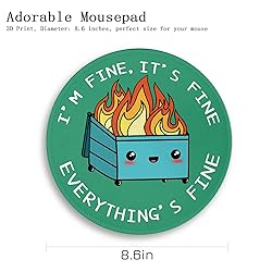 Funny Dumpster on Fire Round Mouse Pads for