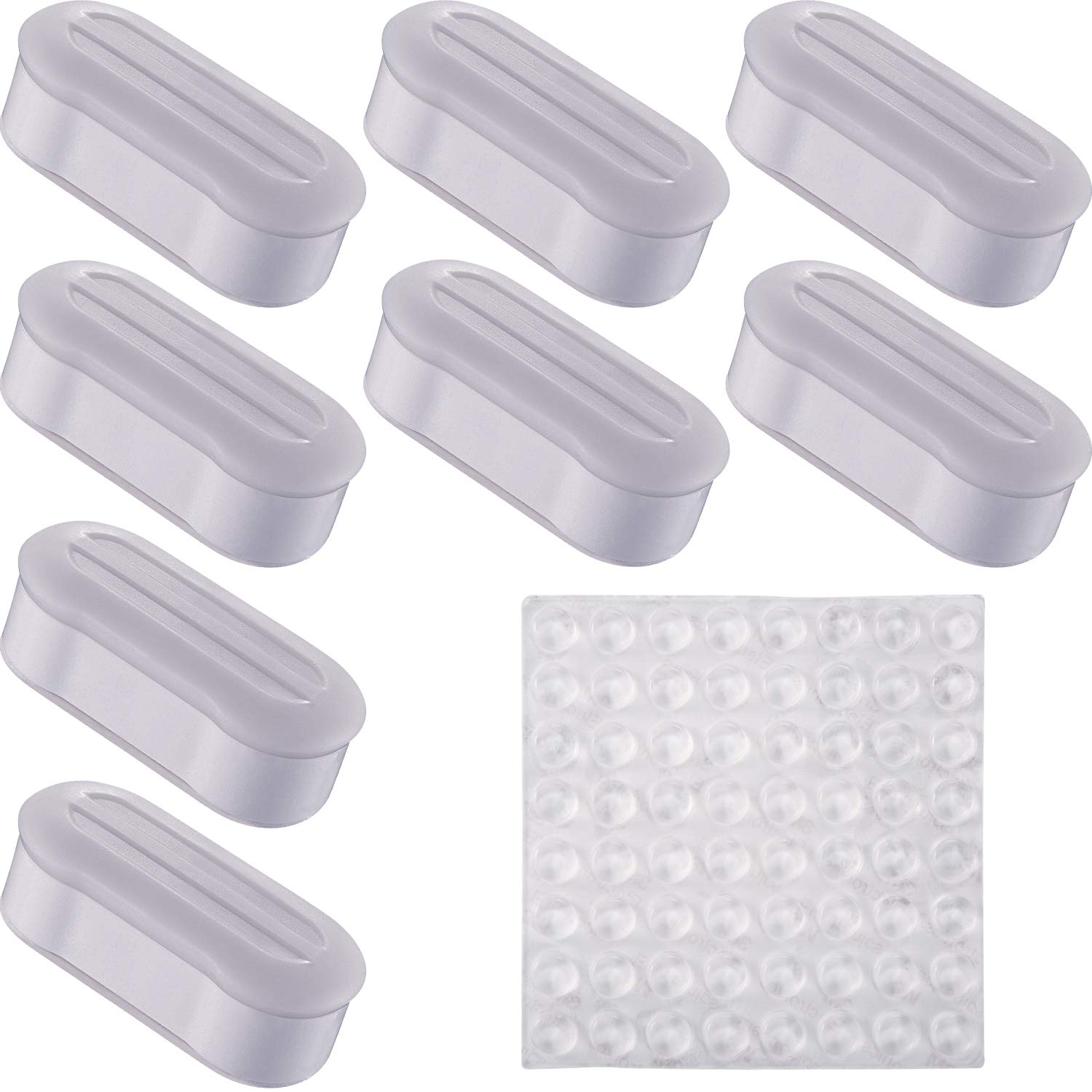 Blulu 8 Pieces Toilet Seat Bumpers Bumper Kit and 64 Lid Clear Rubber