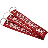 3x Remove Before Flight Keychain - Red/White - Apex Imports