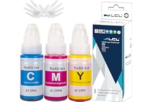 LCL Compatible Ink Bottle for Canon GI290 GI-290 (3-Pack Cyan Magenta Yellow) for Canon Megatank G3200 G4210 G1000 G1100 G120