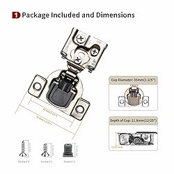 STIANC 10 Pack 5/8" Overlay 3D Soft Close Hinges