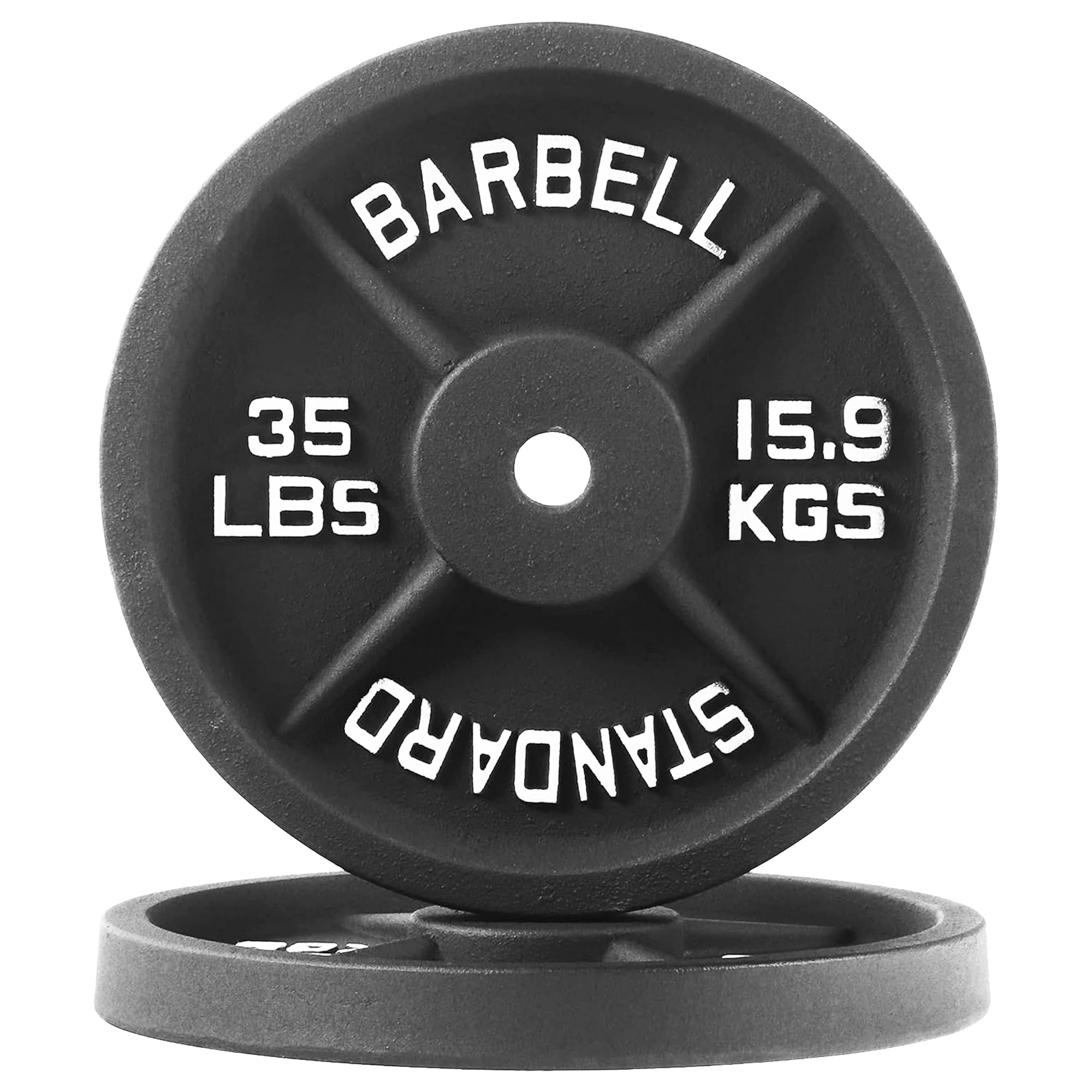 Photo 1 of ****MINOR SCRATCHES****Fitvids 1 Inch Standard Weight Plates, 2x 35 LB Plates for Home Gym Strength Training, Deep Grip Edge