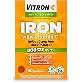 Vitron-C High Potency Iron Supplement with 125 mg Vitamin C, 60 Count