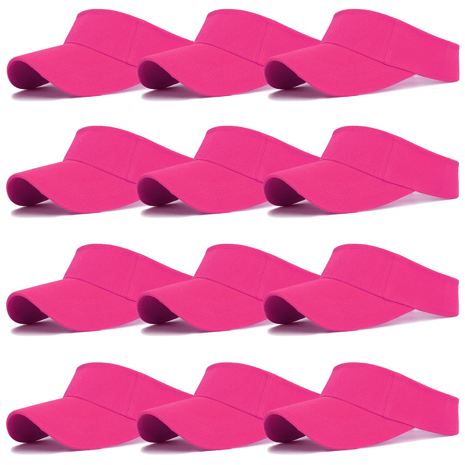 Photo 1 of Ultrafun Unisex Sports Sun Visor Adjustable UV Protection Sun Hat Cap for Beach Pool Golf Tennis (12Pack-Rose Red)