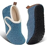 Ibeauti Women Mens House Slippers Lightweight Comfy Barefoot Slipper Socks Rubber Sole House Shoes for Indoor/Outdoor Bedroom Travel