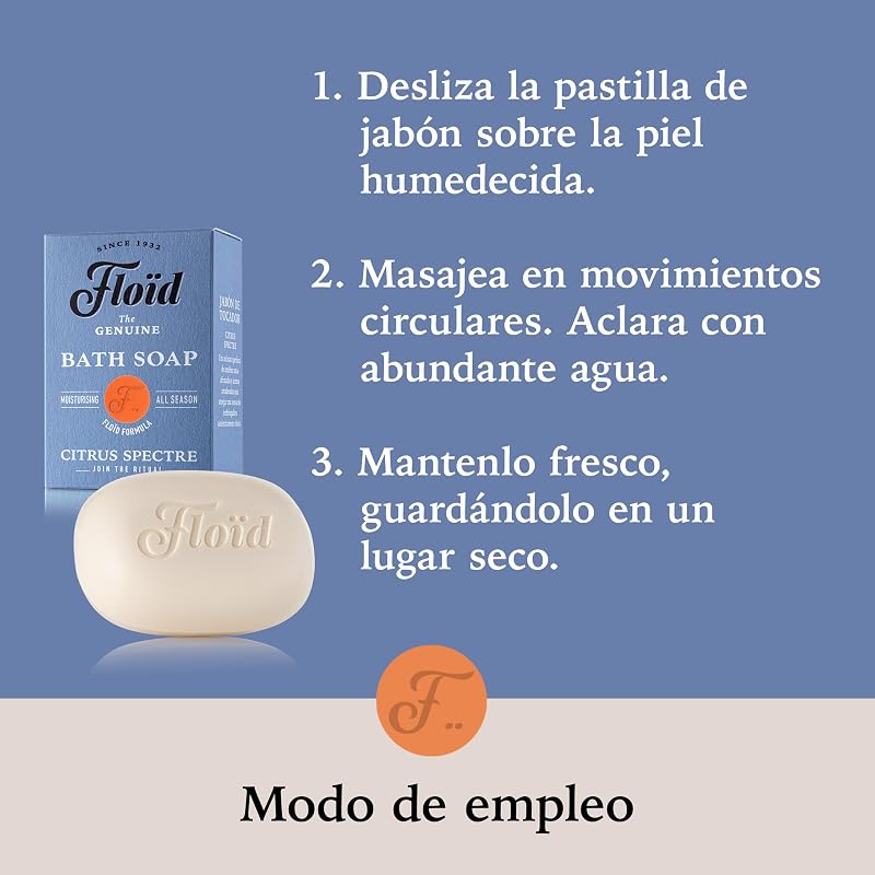 Floid Citrus Spectre Bath Sopa Pastilla Jabón de Baño con Karité, 1 ud