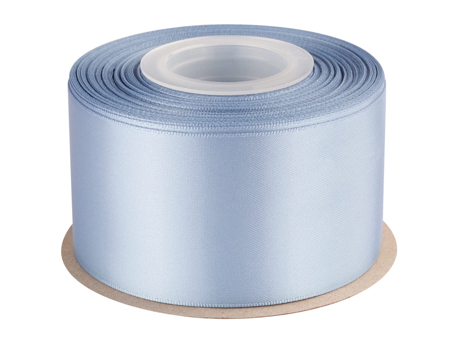 Double Faced Satin Ribbon, 50mm X 22M, Solid Polyester Craft Ribbon, Perfect for Gift Wrapping, Crafts, Wedding Party Ceremony Decoration, Floral Arrangement, Sewing (French Blue)
