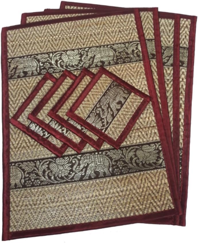 Plate mat with elephant pattern for dining table 4 seat / Set