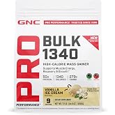GNC Pro Performance Bulk 1340, Vanilla Ice Cream, 116.19 Oz, 9 Servings | Delivers 50g Whey Protein and Creatine Per Serving, Supports Muscle Strength and Athletic Performance, Gluten-Free