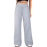 IWD Wide Leg Sweatpants Women High Waist Fleece Lined Sweat Pants Baggy Straight Athletic Pants with Pockets