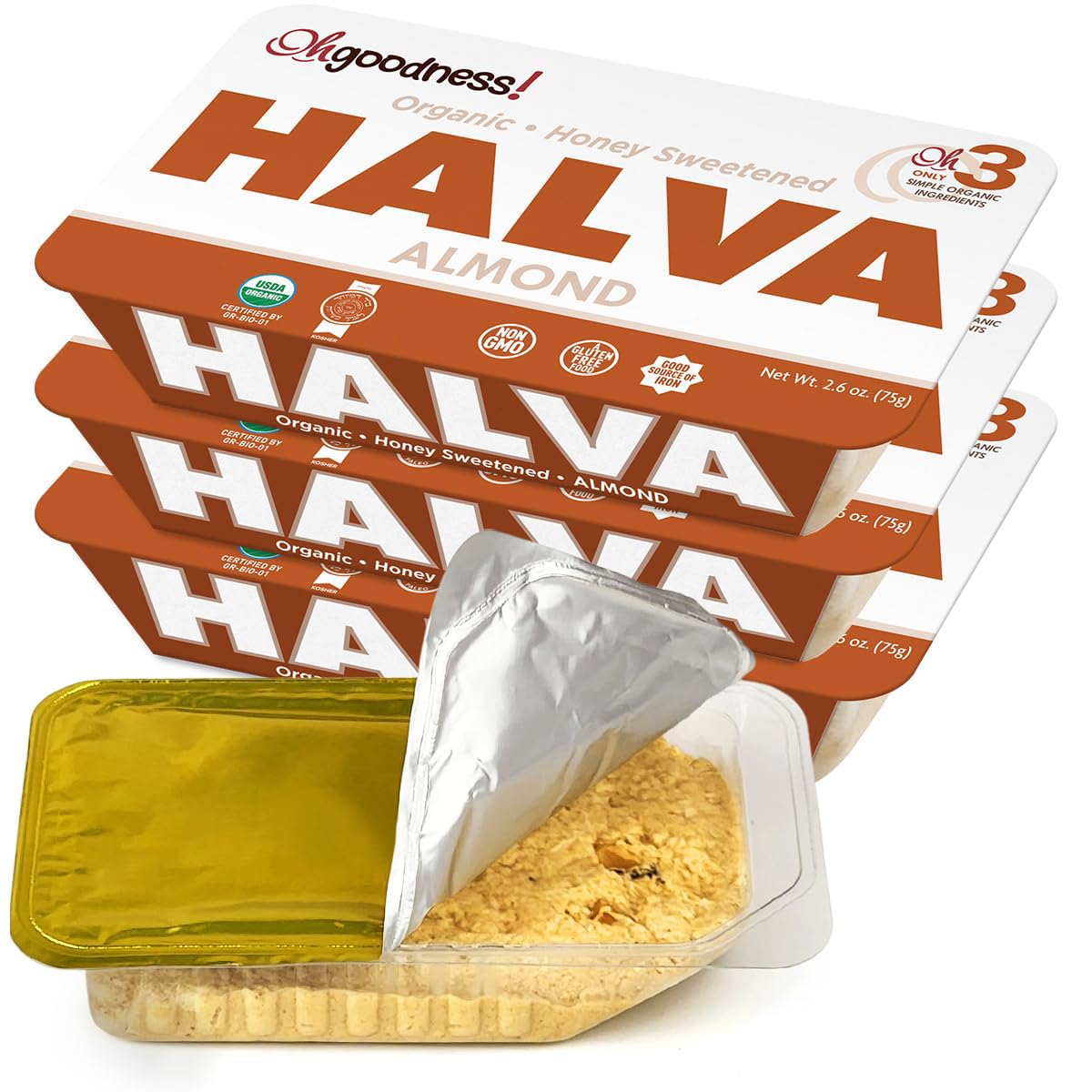 OhGoodness! Organic Honey Halva - 3 Pack - Only