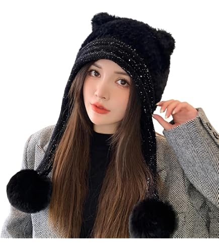 Amazon.com: White Wolf Hood Faux Fur Hat with scarfs mittens  display picture 2