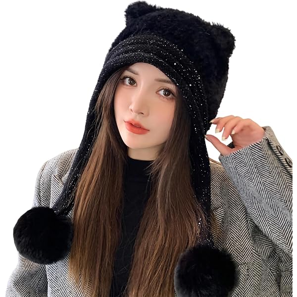 Topwon Sheep Horn Beanie Hat for Women Winter Warm Ear Flap  display picture 3