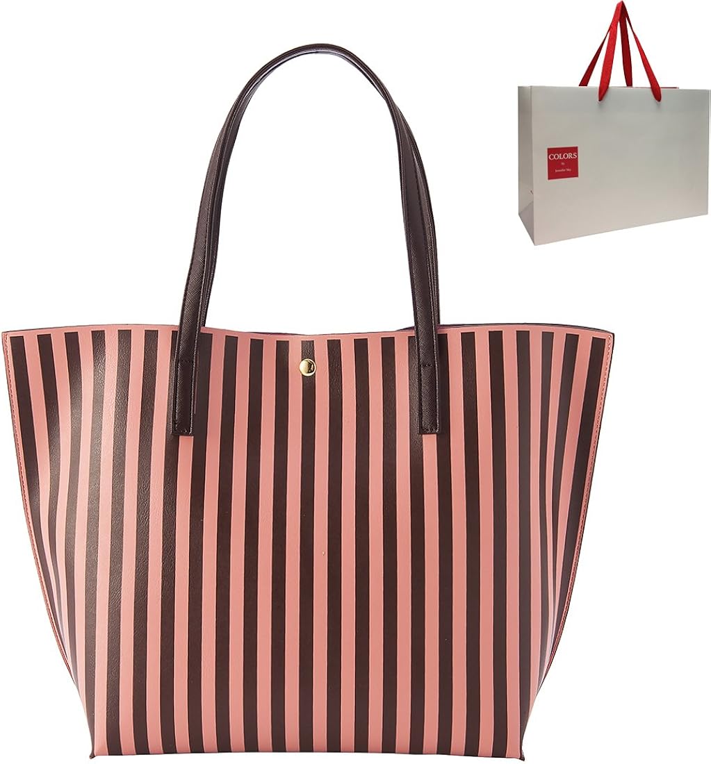 Amazon Samantha Thavasa Colors By Jennifer Sky サマンサタバサ カラーズ バイ ジェニファースカイ チョコストライプ コローレ トートバッグ ショップバッグ付き ギフトラッピング可 Samantha Thavasa サマンサタバサ トートバッグ