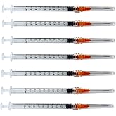 100 Pack 1mL (1cc) Disposable Sterilized Syringe, 25G X 1, Luer Lock Pyrogen Free, Latex Free