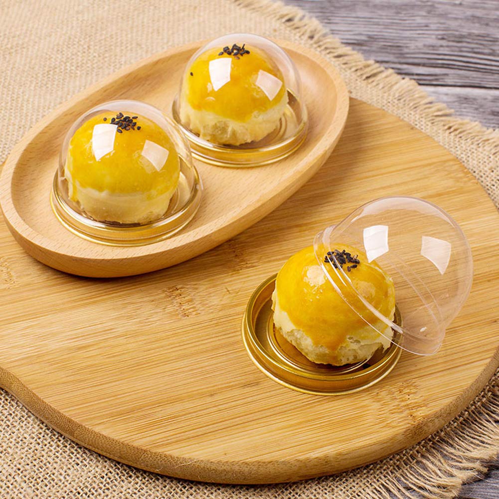 Ustensiles A Patisserie Rond 50 Pcs Plastique Boite A Gateau Rond Carre Seul Individuels Egg Yolk Puff Gateau De Lune Plateau De Nourriture Emballage Cadeau Boites Dore Cuisine Maison Ganderareachamber Ca