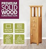 Hallowood Furniture Waverly Oak Open Top Tower Slim Storage Cabinet view 4