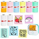 8 Rolls 53x28mm Mini Printer Paper - 6 Vibrant Colors & 2 White Compatible with M02/T02 Printers, Thermal Sticker Paper for Photos, Lists, Study Notes & Scrapbooking