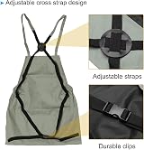 PATIKIL Gardening Apron with Pockets, Adjustable Cross Back Straps, Grey view 3