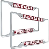 Desert Cactus University of Wisconsin Car Accessories Metal License Plate Frame for Front or Rear of Car (Alumni 2 Pack)