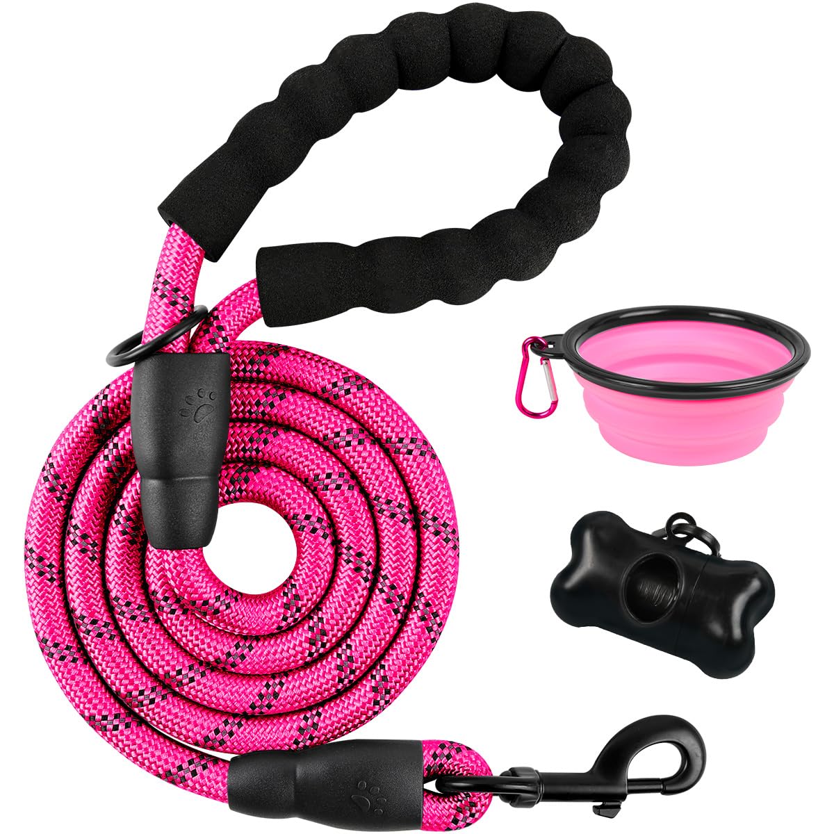Photo 1 of BARKBAY Dog Leashes for Large Dogs Heavy Duty Dog Leash 4/5/6 FT with Comfortable Padded Handle and Highly Reflective Threads for Medium Large Dogs Walking Training Running (5FT-1/2'',Fushcia)