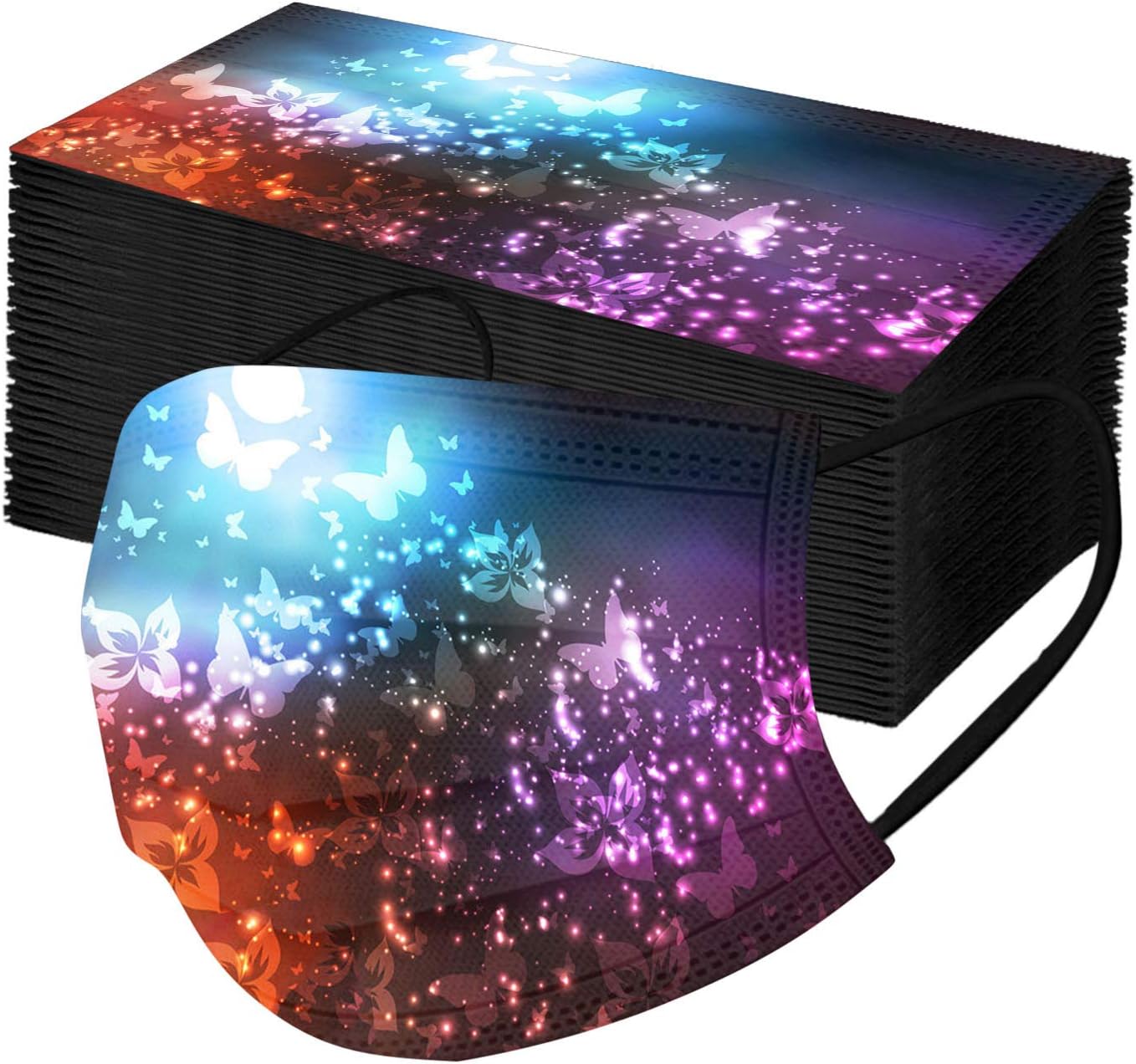 50 Pieces Butterfly Face_Masks, Adults Disposable Face_Mask