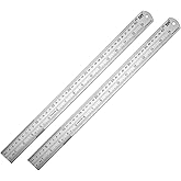 ZZTX Ruler Metal Straight Edge Stainless Steel Ruler 16 Inch Ruler Set Rulers Bulk 2 Pack