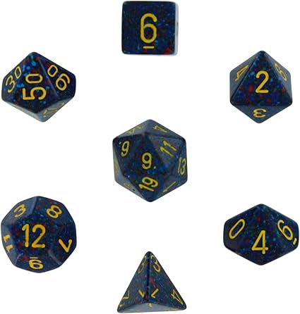 Polyhedral 7-Die Speckled Dice Set - Twilight