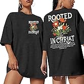 Christian Shirts for Women Jesus Shirt: Oversized if God is for Us Shirt Religious Faith Bible Verse Inspirational Tops