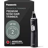 Panasonic Nose Hair Trimmer for Men, Ear Hair Trimmer with Vacuum Cleaning | Ear nose hair trimmer for men for wet/dry use, featuring a vacuum cleaning system, use 2 AAA batteries, Black, ER-GN70-K