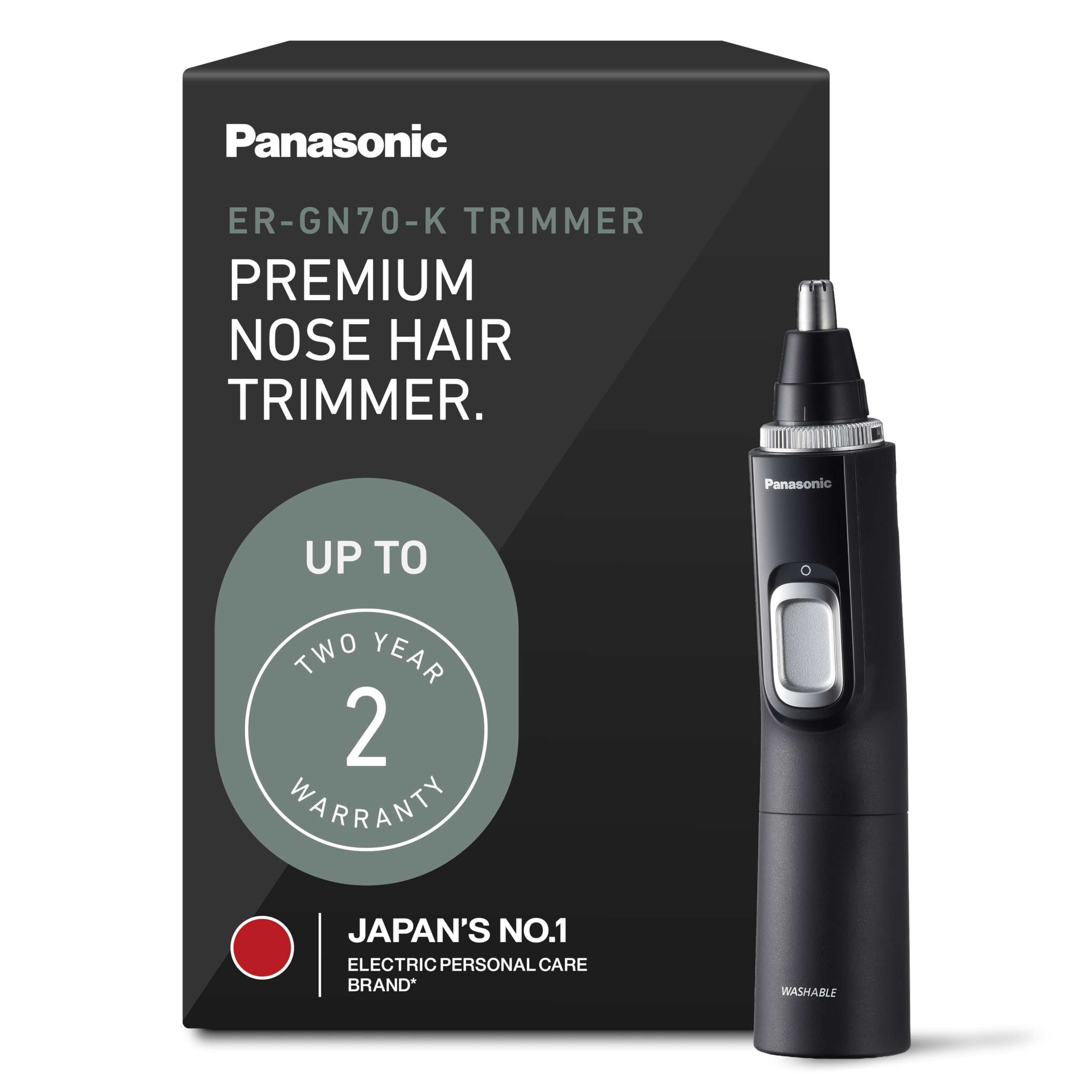 Photo 1 of Panasonic Ear and Nose Hair Trimmer for Men with Vacuum Cleaning System, Powerful Motor and Dual-Edge Blades for Smoother Cutting, Wet/Dry – ER-GN70-K (Black)