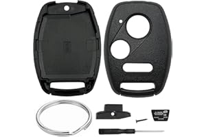 JJCHQ 3 Button Key Fob Shell for Honda Civic LX Accord Crosstour Coupe CR-V CR-Z Pilot Fit Insight Ridgeline Odyssey 2005-2017 Keyless Entry Car Remote Key Fob Case Cover Replacement - NO Cutting Require