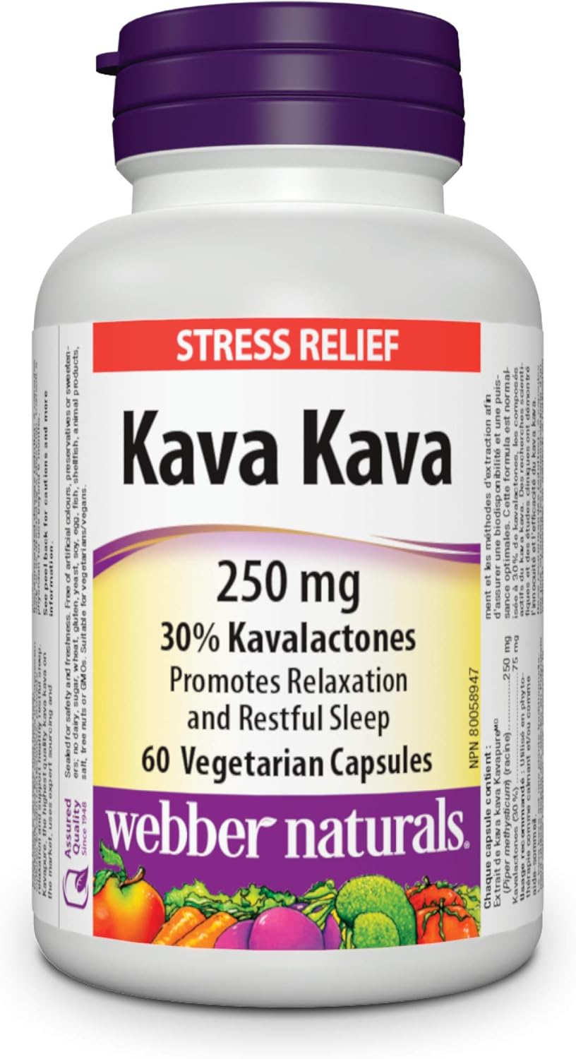 Amazon Com Webber Naturals Kava Kava 250 Mg Stress Relief 60 Vegetarian Capsules Health Personal Care