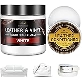 SHABEIBEI Leather Recoloring Balm with 100ml Mink Oil, White Leather Repair Kit and Scratch Remover for Furniture, Car Seats, Sofas, Dye & Restorer for Couches, Vinyl, PU, Faux