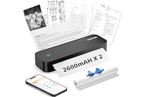 XWKOXWK Portable Printers Wireless for Travel,Inkless Thermal Bluetooth Mini Printer Compatible with Android,iOS&Laptop,Support 8.5" X 11" US Letter&A4,Portable Small Mobile Travel Printer for Home