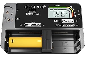 KKEANIC Battery Tester SL-049 - Professional Digital Battery Checker with LCD Display for Household AA, AAA, AAAA,C, D, 9V, B
