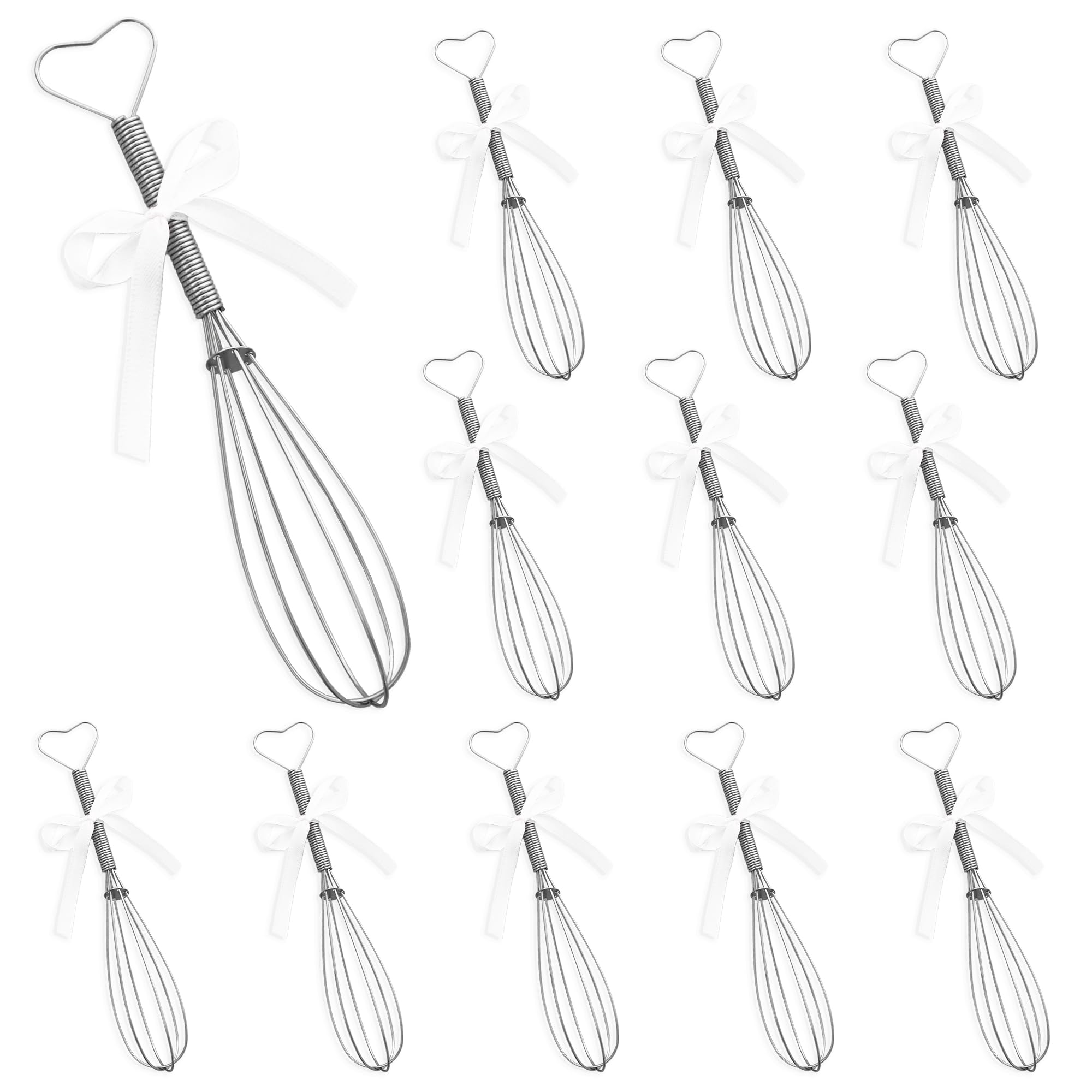 Mini Whisk with Heart Shaped Handles | Set of 12