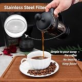 RainBean Cafetiere 2 Cups French Press 350 ml Stainless Filter Small Coffee view 6