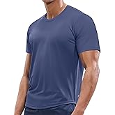 MIER Men's Workout T Shirts Dry Fit Short Sleeve Athletic Gym Running Lightweight Performance Tee Tops, Polyester, UPF 50+